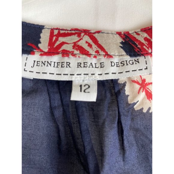 JENNIFER REALE DESIGN Gauzy Cotton Belted Blouse Top Sleeveless Women's size 12 - Picture 2 of 3